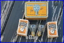 Original 1920 s- 1930s Vintage Edison lamp Bulb tin box nos ge Ford gm chevy