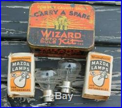 Original 1920 s- 1930s Vintage Western Auto lamp Bulb tin box nos ge Ford gm c