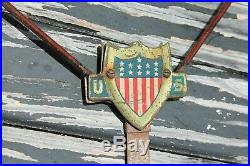 Original 1940' s Vintage ww2 US Flag License plate topper Emblem Rat Hot rod