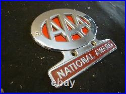 Original 1950s AAA auto emblem badge vintage GM Ford Chevy plate topper