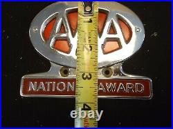 Original 1950s AAA auto emblem badge vintage GM Ford Chevy plate topper