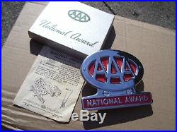 Original 1950s nos AAA auto club emblem badge chrome vintage scta GM Ford Chevy