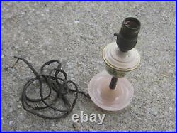 Original Antique Table Light Lamp for parts Peach / Pink Glass
