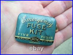 Original Ford motor auto Emergency fuse kit tin tool vintage kit car old part oe