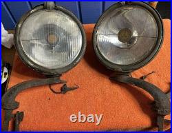 Original PAIR Vintage TRIPPE SPEEDLIGHT Driving Lamps PARTS LIGHTS w Brackets