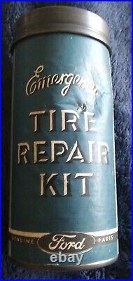 Original Vintage 1920's-1950's FORD motor co. EMERGENCY TIRE REPAIR KIT Can