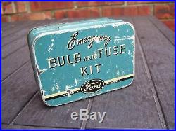 Original rare nos 40s Ford vintage Emergency kit box fuse head lamps tool kit