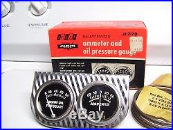 Original vintage nos mint 60s SEARS dual-gauge Amp Oil auto gm chevy accessory