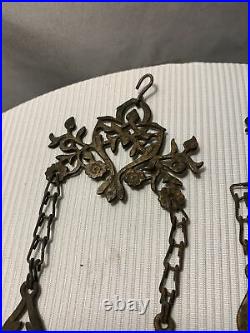 Ornate Vintage Hanging Oil Lamp Connector Chains Parts