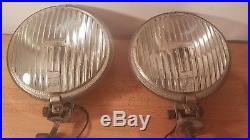 PAIR OF VINTAGE CHROME BACKED RAYDYOT SPOT FOG LIGHT LAMPS with covers