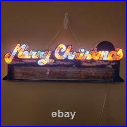 PARTS/REPAIR VTG 90s Holiday Workshop Merry Christmas 24 Animated Lighted Sign