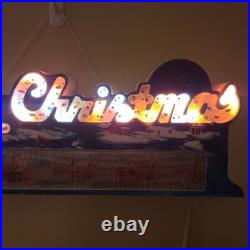 PARTS/REPAIR VTG 90s Holiday Workshop Merry Christmas 24 Animated Lighted Sign