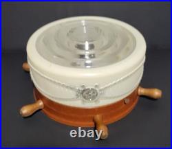 PARTS/REPAIR Vintage Nautical Ships Wheel Ceiling 3 Light Fixture Maritime