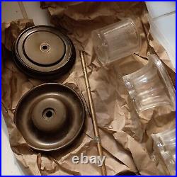 PARTS Vintage Hollywood Regency Chapman Banded Brass & Crystal Glass Table Lamp