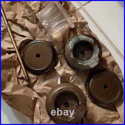 PARTS Vintage Hollywood Regency Chapman Banded Brass & Crystal Glass Table Lamp