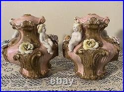 PARTS for CAPODIMONTE ITALIAN Porcelain Cherubs Table Pair of Lamps