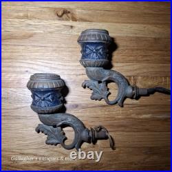 Pair Antique Lamp Light Salvage Parts Hardware Wall sconce
