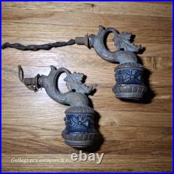 Pair Antique Lamp Light Salvage Parts Hardware Wall sconce