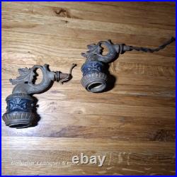 Pair Antique Lamp Light Salvage Parts Hardware Wall sconce