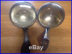 Pair GUIDE driving Lamps early RARE Fog lights VINTAGE auto mount BRACKET solid
