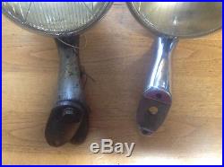Pair GUIDE driving Lamps early RARE Fog lights VINTAGE auto mount BRACKET solid