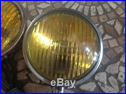 Pair NOS 6 volt vintage fog lamps PERFECTION Amber sealed early auto TRUCK light