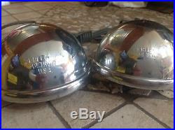 Pair NOS 6 volt vintage fog lamps PERFECTION Amber sealed early auto TRUCK light