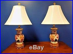 Pair Of 28 Vintage Cloisonne Lamps-chinese-vase-porcelain-enamel All New Parts