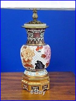 Pair Of 28 Vintage Cloisonne Lamps-chinese-vase-porcelain-enamel All New Parts