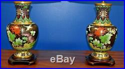 Pair Of 29 Chinese Vintage Cloisonne Vase Lamps-all New Parts-asian Porcelain
