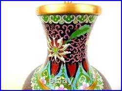 Pair Of 29 Chinese Vintage Cloisonne Vase Lamps-all New Parts-asian Porcelain