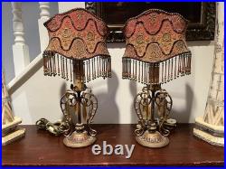 Pair Of Boudoir Lamps 1 Of A Kind! Redesigned From Vintage Parts. L. A. Artist