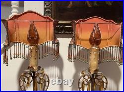 Pair Of Boudoir Lamps 1 Of A Kind! Redesigned From Vintage Parts. L. A. Artist