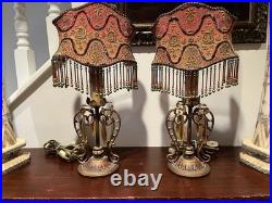 Pair Of Boudoir Lamps 1 Of A Kind! Redesigned From Vintage Parts. L. A. Artist