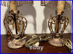 Pair Of Boudoir Lamps 1 Of A Kind! Redesigned From Vintage Parts. L. A. Artist