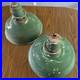 Pair_Qty2_Vtg_16_Green_Porcelain_Enamel_Gas_Station_Barn_Light_Lamp_Parts_Only_01_jpjh