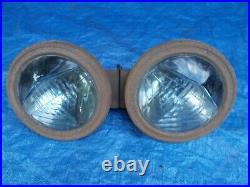 Pair Violet Ray Complete 9-1/2 Inch Head Lamps Lights Pods for Resto /Parts 9.5