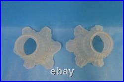 Pair of Vintage Used Frosted Glass Ceiling Fan Shades Light Sconce Parts