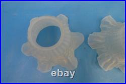 Pair of Vintage Used Frosted Glass Ceiling Fan Shades Light Sconce Parts