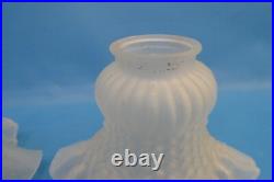 Pair of Vintage Used Frosted Glass Ceiling Fan Shades Light Sconce Parts