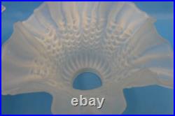 Pair of Vintage Used Frosted Glass Ceiling Fan Shades Light Sconce Parts