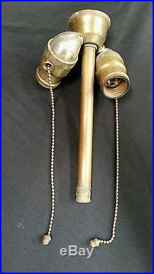 Pair of vintage Hubbell lamp sockets with post and acorn pulls