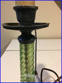 Pairpoint C6150 Lamp Antique Green Glass Lamp for Parts or Repair
