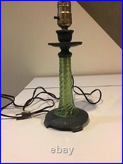 Pairpoint D3083 Antique Lamp for Repair or Parts Green Glass Pair Point
