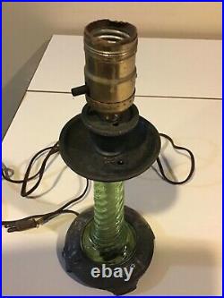 Pairpoint D3083 Antique Lamp for Repair or Parts Green Glass Pair Point