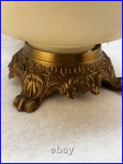 Parlor Lamp-Gone with The Wind -Hand Painted Globe- For Parts- Maple Leaves- VTG