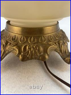 Parlor Lamp-Gone with The Wind -Hand Painted Globe- For Parts- Maple Leaves- VTG