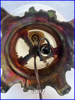 Parlor Lamp-Gone with The Wind -Hand Painted Globe- For Parts- Maple Leaves- VTG