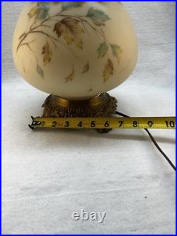 Parlor Lamp-Gone with The Wind -Hand Painted Globe- For Parts- Maple Leaves- VTG