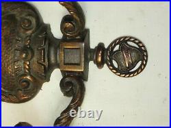 Parts / repair antique double lamp light sconce wall decor shield hammered iron